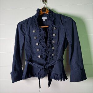 Ann Taylor Loft Jacket, Navy, Size 2 Cotton & Spandex Blend